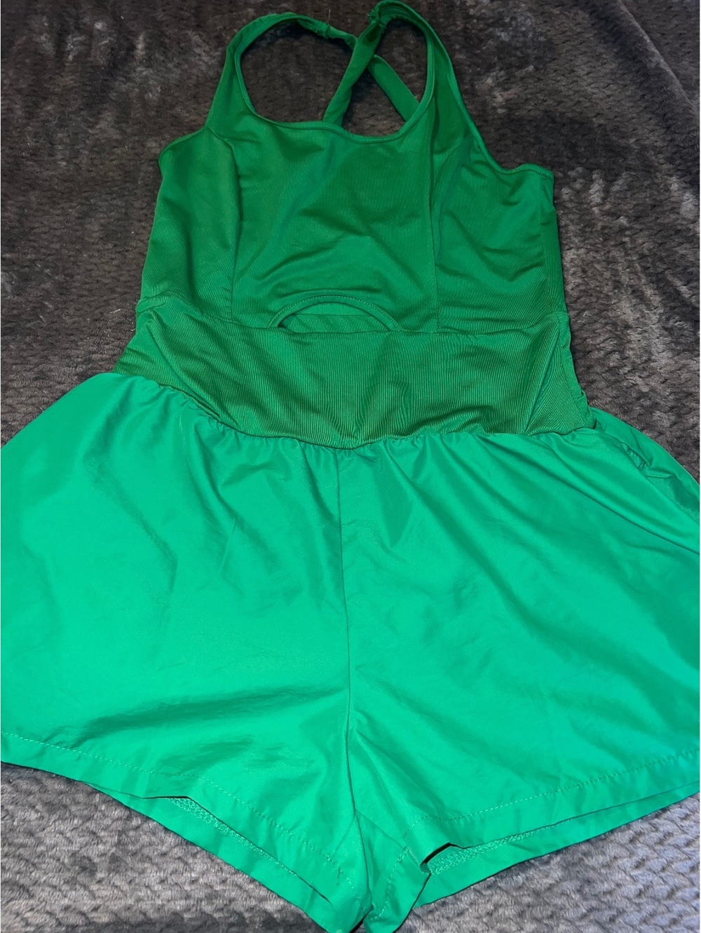 Green Athletic Romper Onesie, Medium